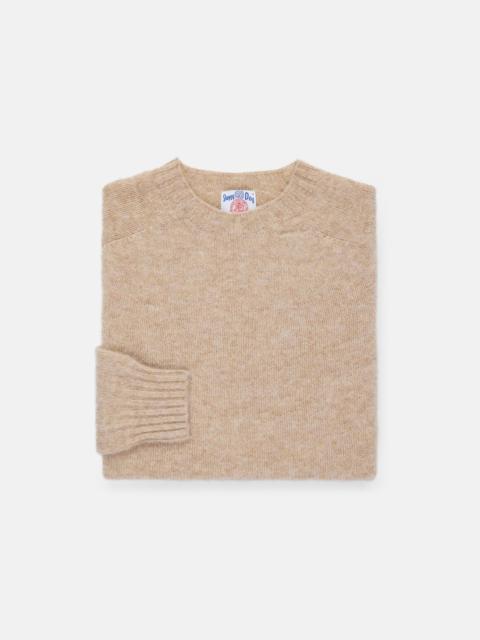 J. PRESS MADE-IN-SCOTLAND LIGHT TAN SHAGGY DOG SWEATER - TRIM FIT