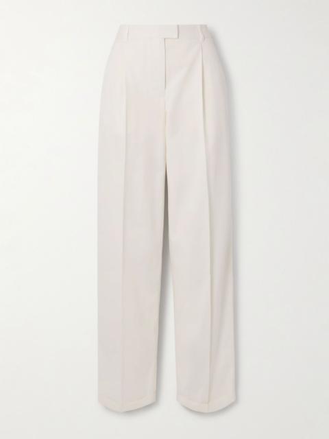 The Row Neriah cotton and cashmere-blend pants White