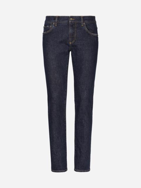 Washed skinny fit stretch denim jeans