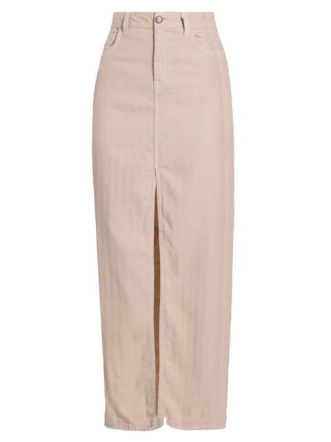 L'AGENCE Women's Carmy Denim Maxi Skirt - Cement