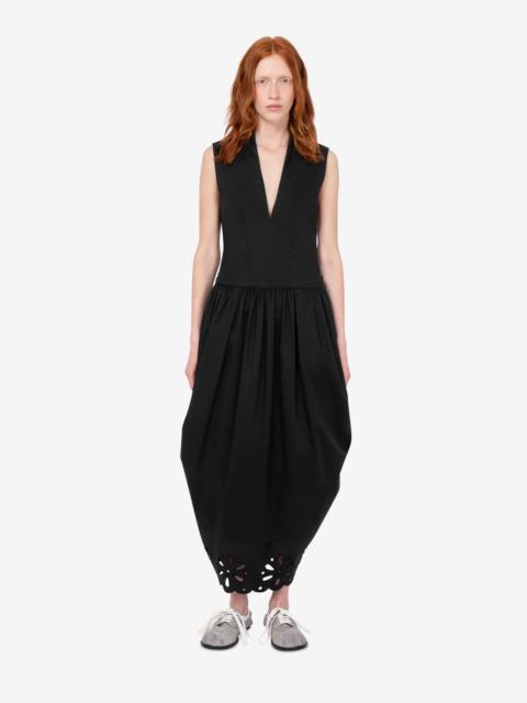 Moschino EMBROIDERED COTTON POPLIN DRESS