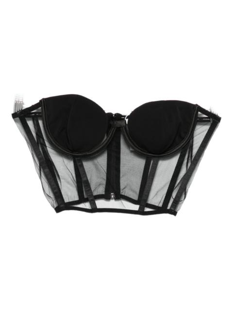 NENSI DOJAKA mesh-panel corset top