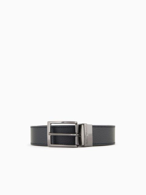 EMPORIO ARMANI Palmellato-leather printed reversible belt