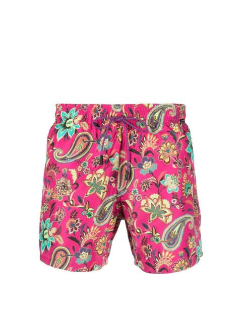 Etro floral-print drawstring swim shorts