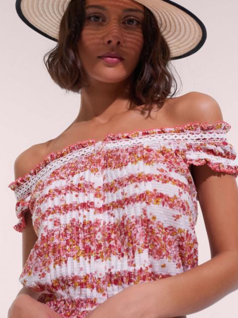 Poupette St Barth Top Alba - Pink Waves Flowers