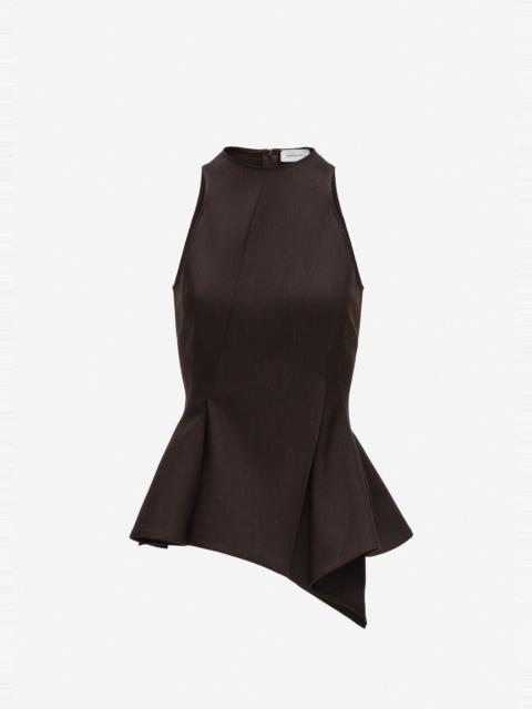 MAGDA BUTRYM Asymmetric sleeveless top in brown