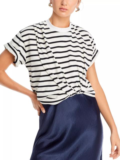 Striped Draped T-Shirt Slip Combo Dress