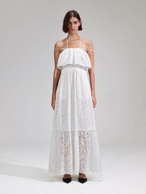self-portrait White Broderie Maxi Dress