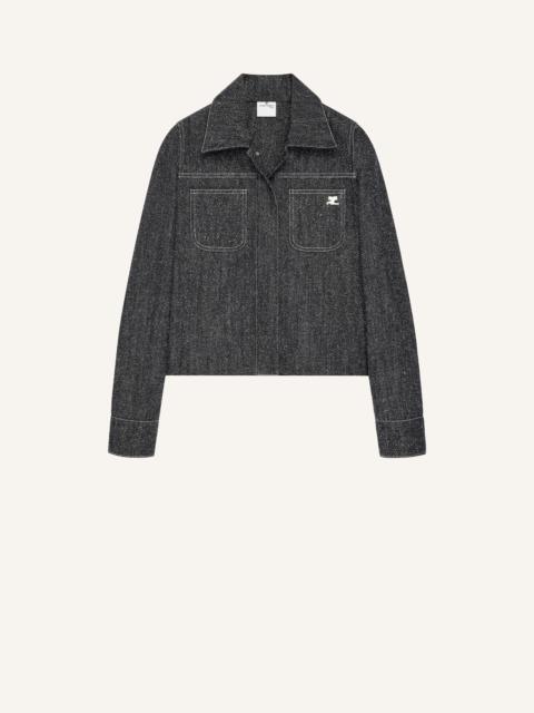 courrèges DENIM TWEED OVERSHIRT