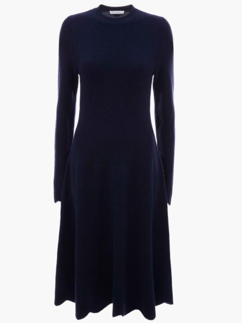 JW Anderson SCALLOPED HEM LONG SLEEVE DRESS
