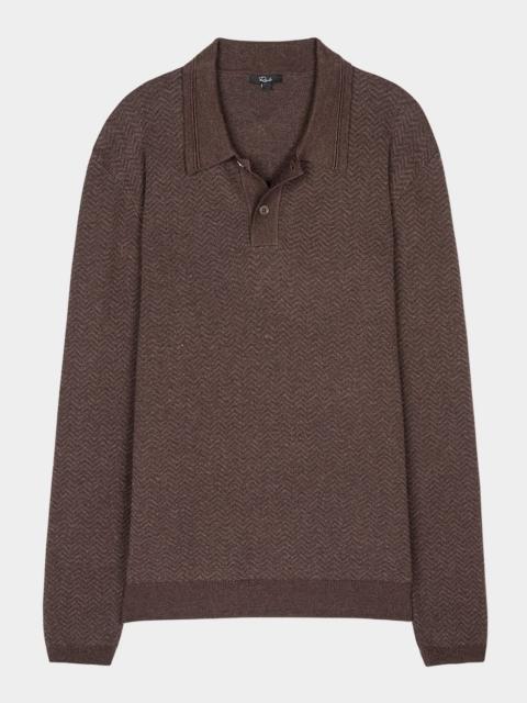 Rails Men's Herrington Melange Herringbone Polo Sweater
