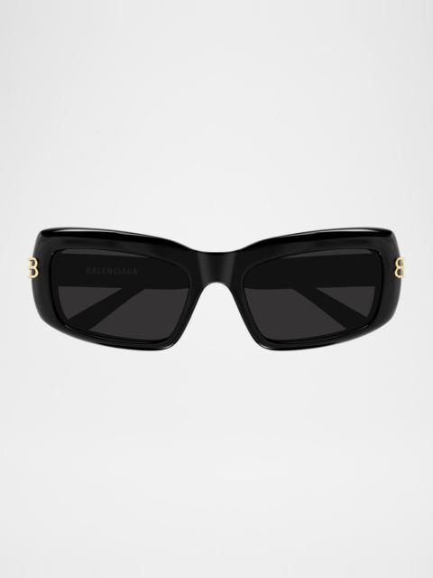 BALENCIAGA BB 53mm Acetate Rectangular Sunglasses