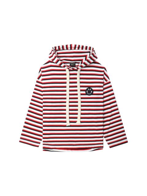 logo-appliquÃ© striped hoodie