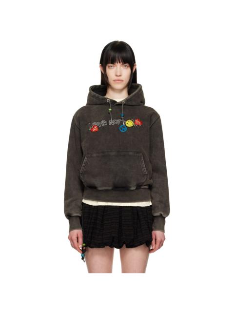Andersson Bell Black 'Love' Dyed Hoodie