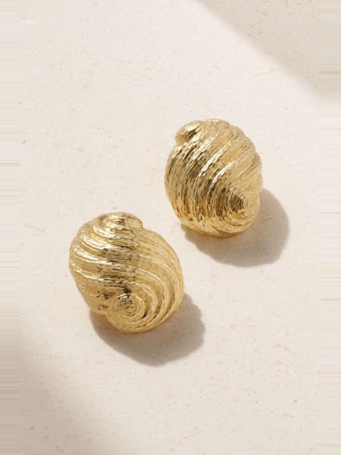 DAVID WEBB Large Swirl 18-karat gold earrings