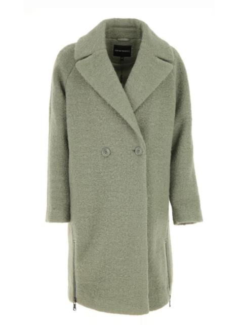 コート Double-breasted Celadon Green Coat EMPORIO ARMANI Double-breasted Celadon Green Coat