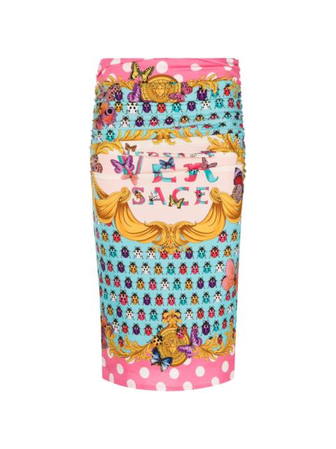 VERSACE x Dua Lipa Butterflies-print pencil skirt