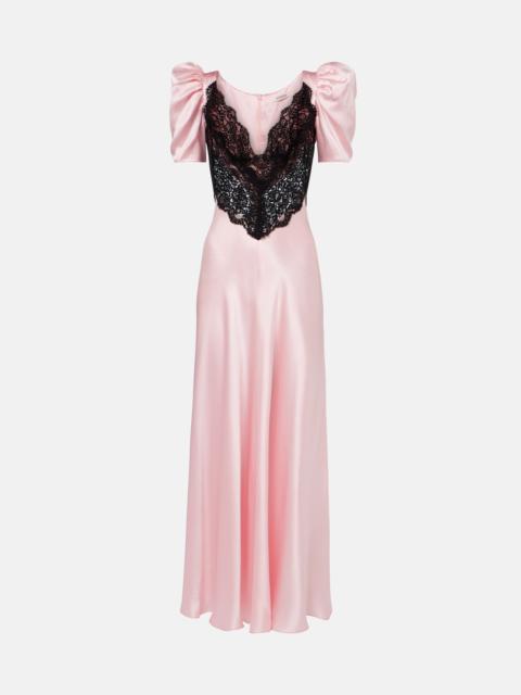 RODARTE Lace-trimmed silk cocktail dress