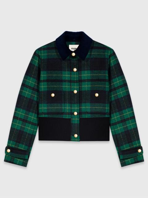 maje Reversible cropped check jacket