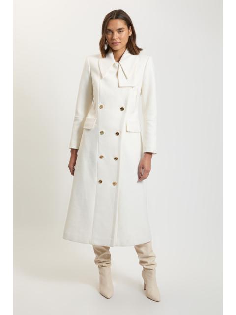 KAREN MILLEN Harper's Bazaar Wool Military Details Tailored Maxi Coat