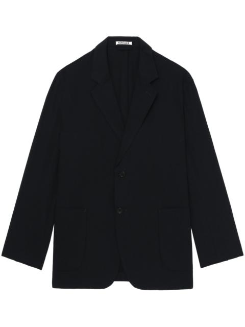 Navy Blue Notched Lapels Blazer