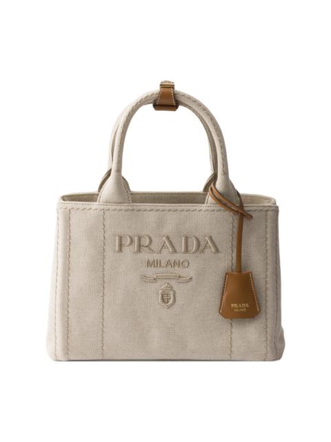 Prada Women's Jardinière Cotton Canvas Mini Top Handle Bag - Beige