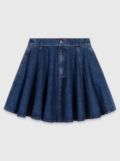 maje Short flared denim skirt