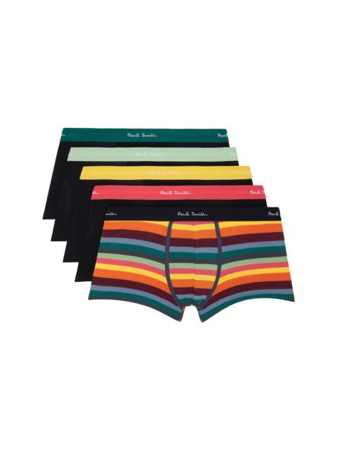 Paul Smith Five-Pack Muilticolor 'Artist Stripe' Organic Boxer Briefs