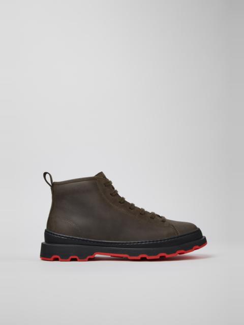 CAMPER Brutus+ Green Nubuck Ankle Boots for Men.