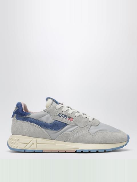 AUTRY Reelwind Low grey sneakers with light blue pony hair insert