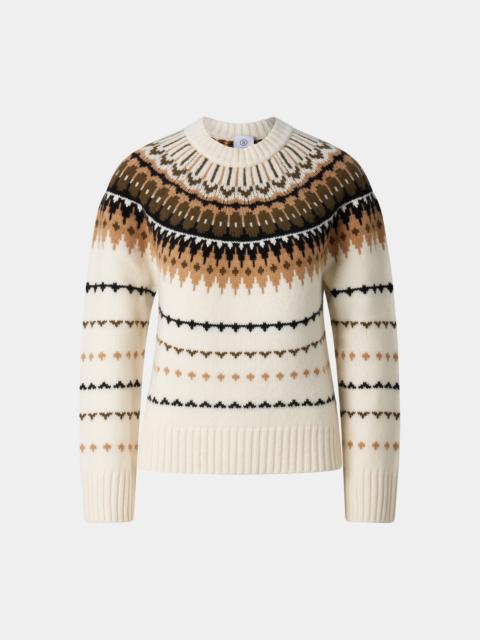 BOGNER Ina Cashmere Norwegian Pullover in Off-White/Camel/Coffee
