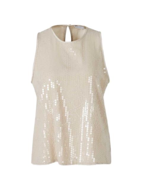 PESERICO sequin-embellished sleeveless top