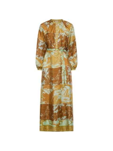 Pierre-Louis Mascia Aloe belted floral-print maxi dress