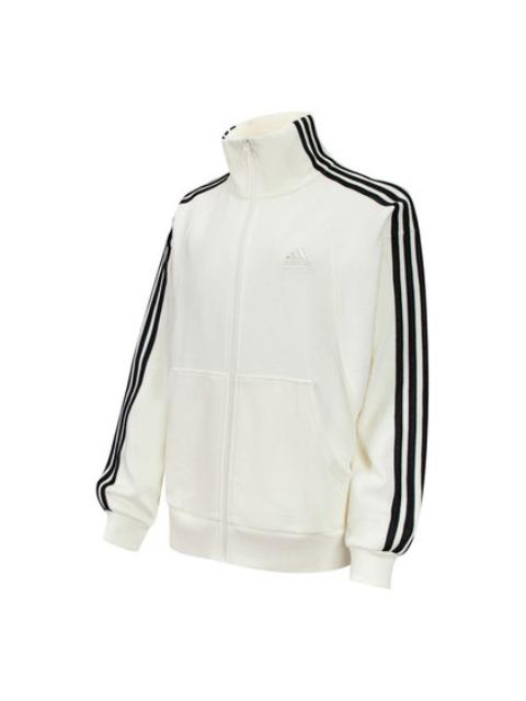 adidas (WMNS) adidas 3-Stripes FW24 Knit Jacket 'White Black' JN0760