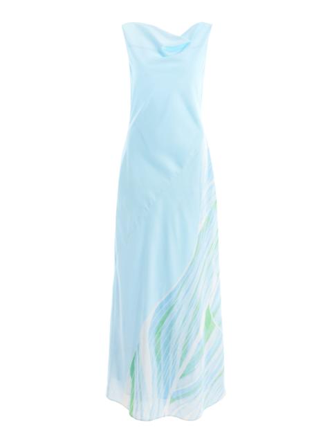 SIGNIFICANT OTHER Exclusive Juliana Floral Satin Maxi Dress blue