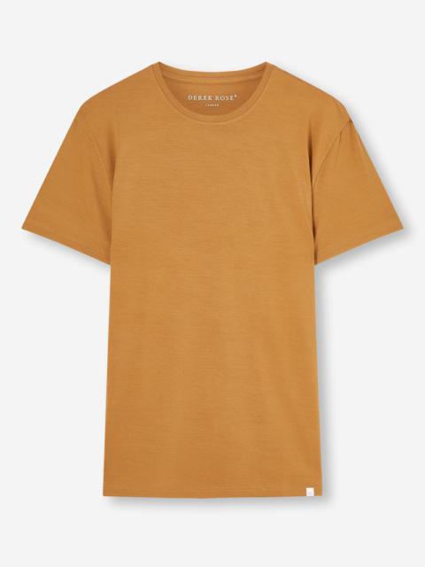 Derek Rose Men's T-Shirt Basel Micro Modal Stretch Gold