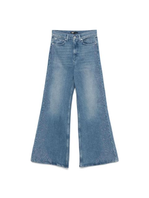 maje embroidered jeans