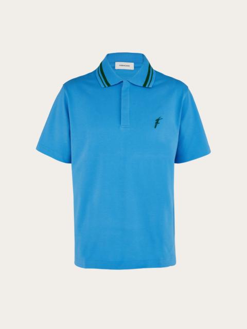 FERRAGAMO Cotton polo shirt with embroidery