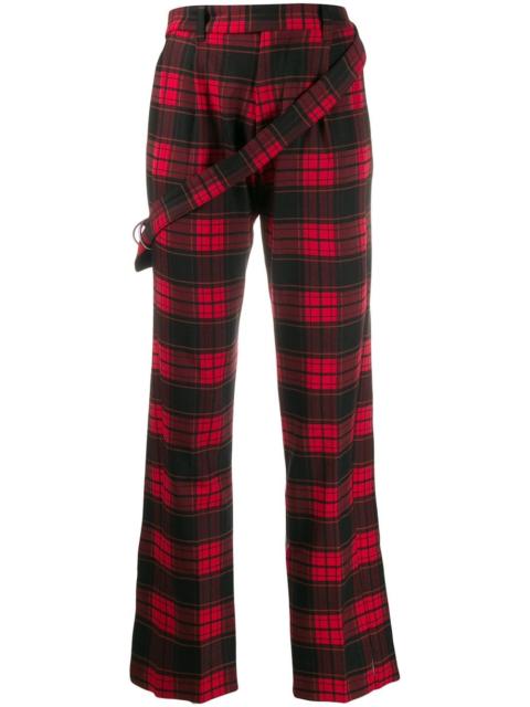 Unravel checked denim trousers