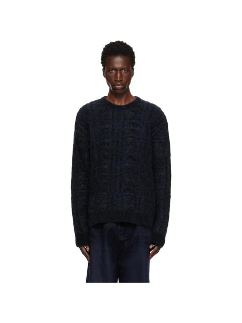 Wooyoungmi Navy Cable Sweater