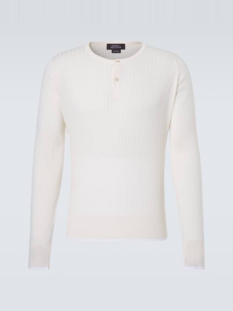 WALES BONNER Nile wool and cotton Henley shirt