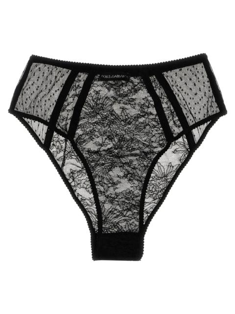 Dolce & Gabbana Lace Briefs Underwear, Body Black