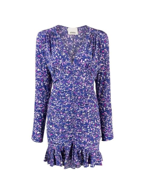 ruffled floral-print minidress