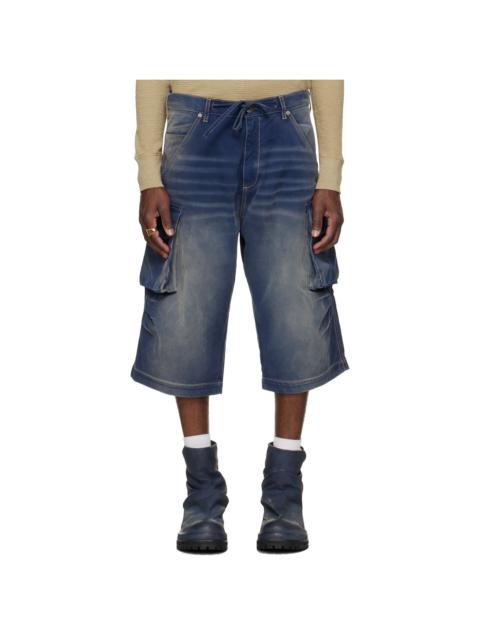 424 Navy Camo Bermudas Cargo Shorts