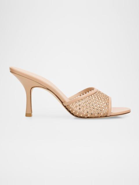 Stuart Weitzman 85mm Bareitall Mesh and Leather Sandals