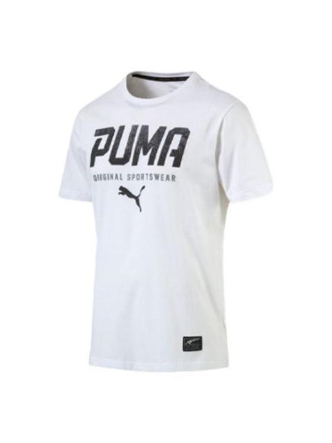PUMA PUMA Style Printing Round Neck Short Sleeve White 593029-02