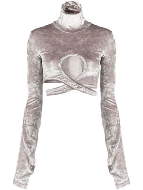 OTTOLINGER cut-out detail velvet top