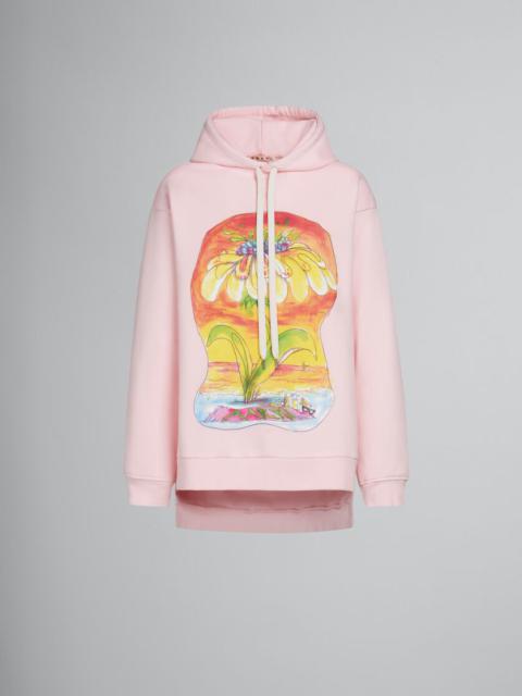 Marni PINK HOODIE WITH DAYDREAMING PRINT