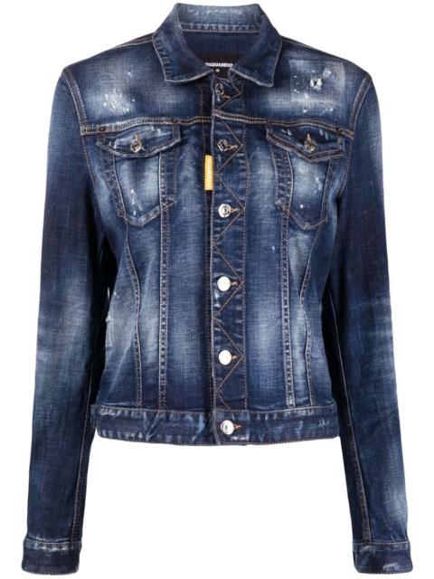 DSQUARED2 Icon paint-splatter denim jacket