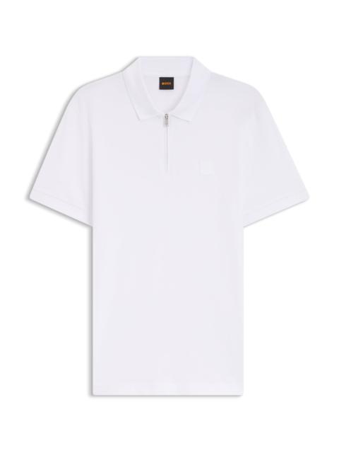 BOSS STRETCH-COTTON SLIM-FIT POLO SHIRT WITH LOGO PATCH